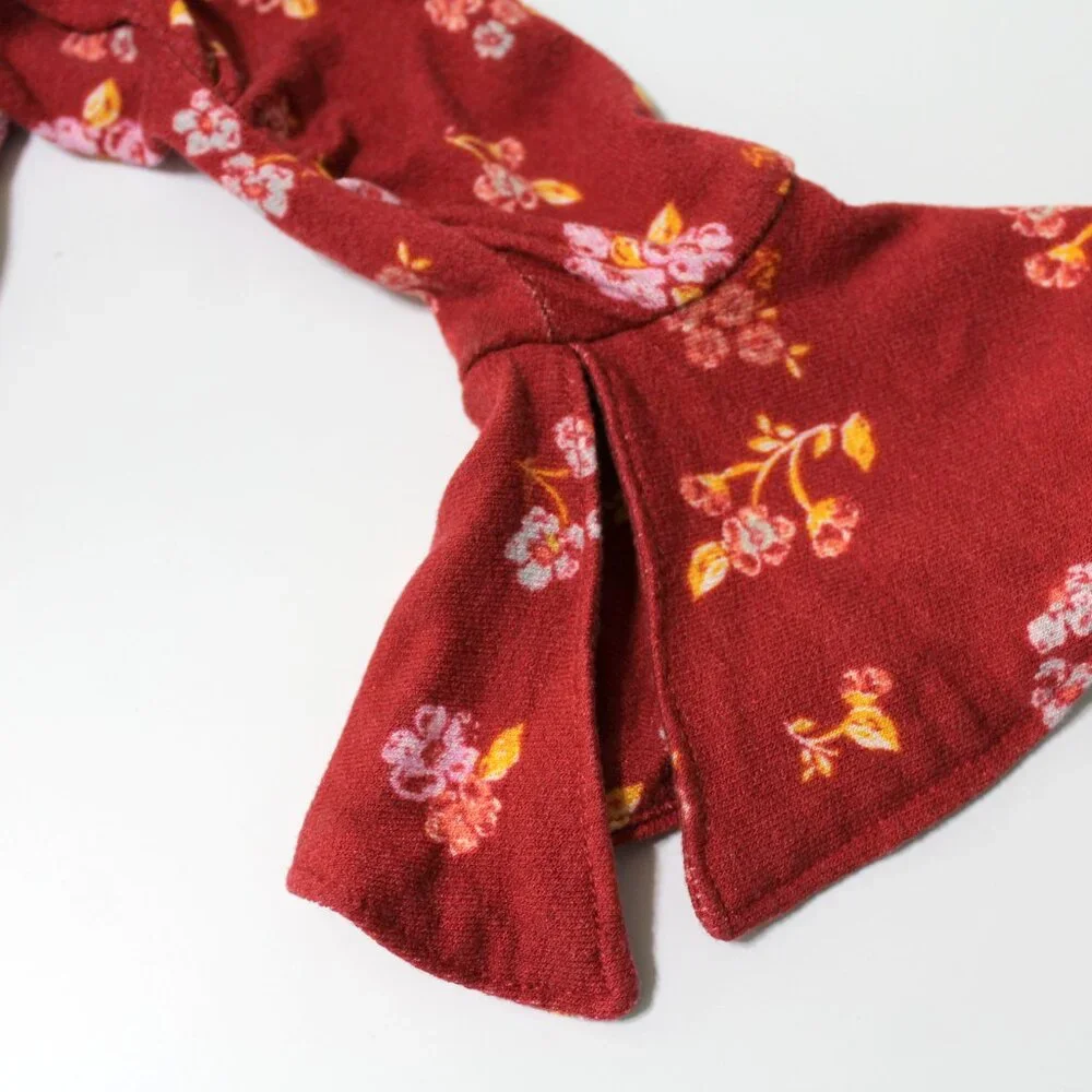 Free People Good Days Mini Dress in Pop Combo Size XS red floral V-neck New - Picture 9 of 11